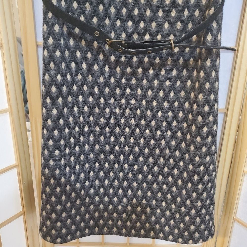 Yumi Diamond Print Belted Dress Sz 2/4 - Picture 4 of 8